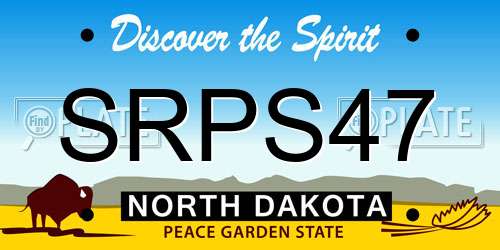 SRPS47 North Dakota License Plate
