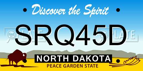 SRQ45D North Dakota License Plate