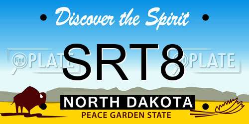 SRT8 North Dakota License Plate