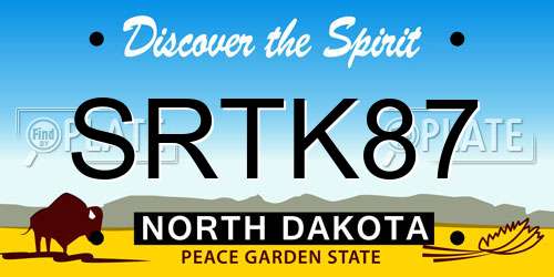 SRTK87 North Dakota License Plate