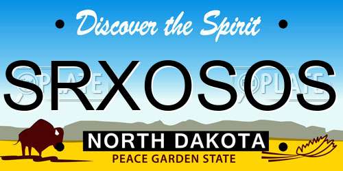 SRXOSOS North Dakota License Plate