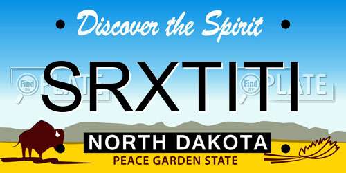 SRXTITI North Dakota License Plate