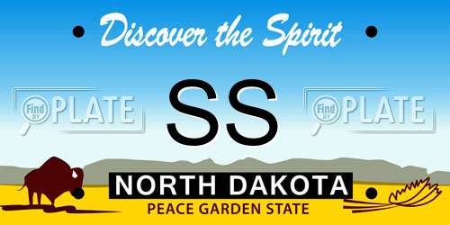 SS North Dakota License Plate