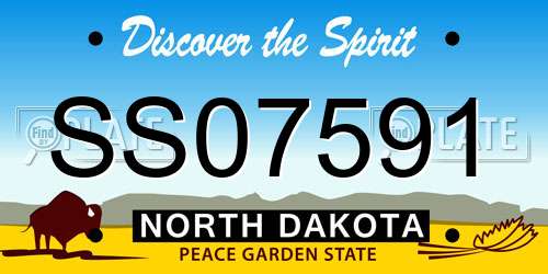 SS07591 North Dakota License Plate