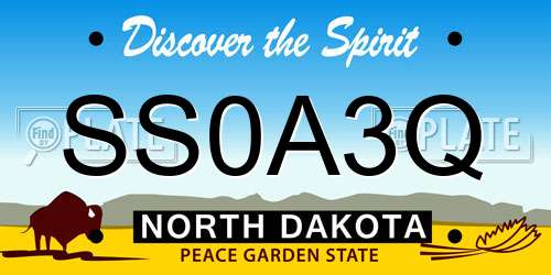 SS0A3Q North Dakota License Plate