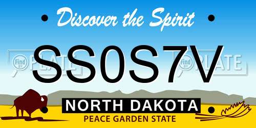 SS0S7V North Dakota License Plate