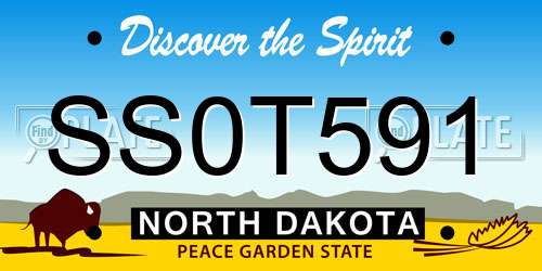 SS0T591 North Dakota License Plate