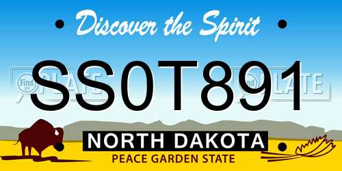 SS0T891 North Dakota License Plate