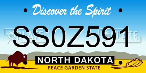 SS0Z591 North Dakota License Plate