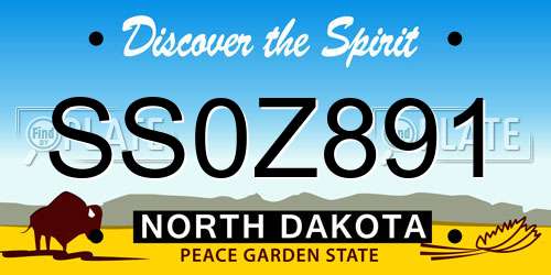 SS0Z891 North Dakota License Plate