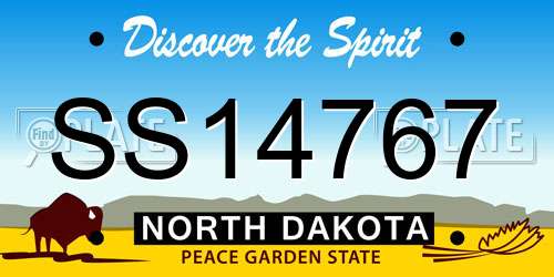SS14767 North Dakota License Plate