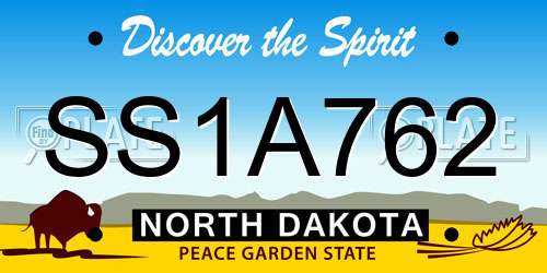 SS1A762 North Dakota License Plate