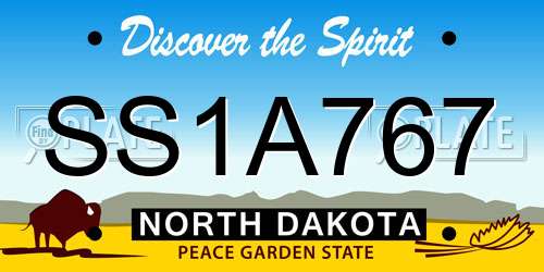 SS1A767 North Dakota License Plate