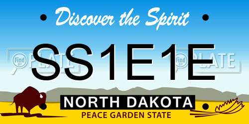 SS1E1E North Dakota License Plate