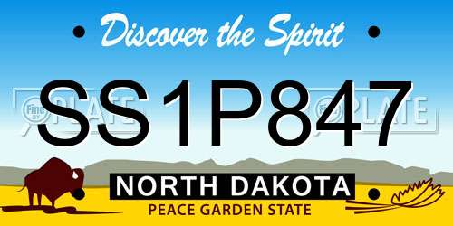 SS1P847 North Dakota License Plate