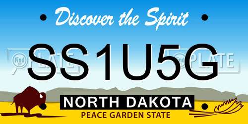 SS1U5G North Dakota License Plate