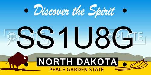 SS1U8G North Dakota License Plate