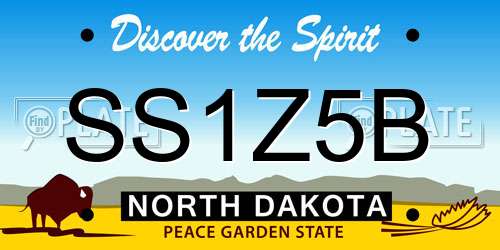 SS1Z5B North Dakota License Plate