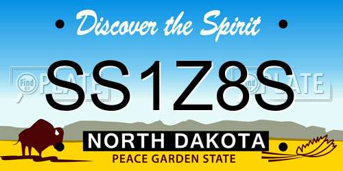 SS1Z8S North Dakota License Plate