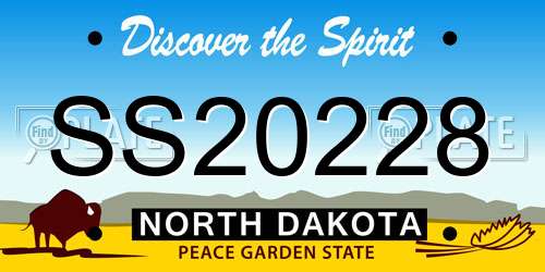 SS20228 North Dakota License Plate