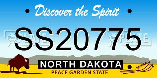 SS20775 North Dakota License Plate