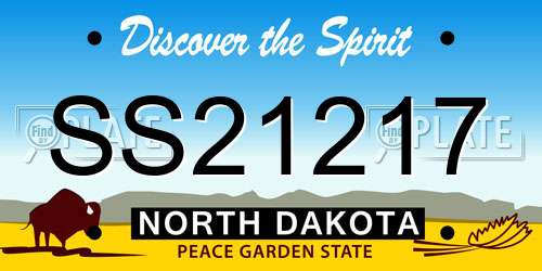 SS21217 North Dakota License Plate