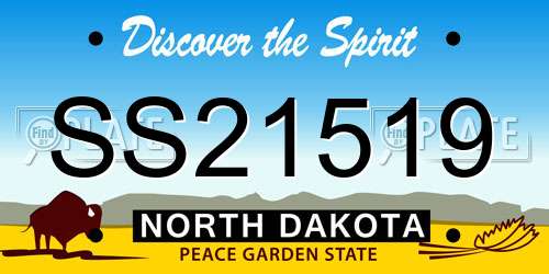 SS21519 North Dakota License Plate