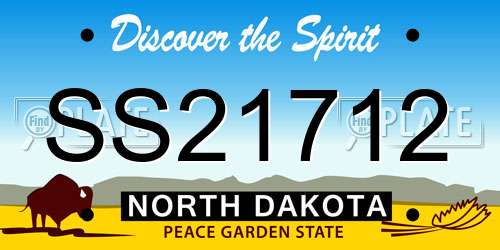 SS21712 North Dakota License Plate