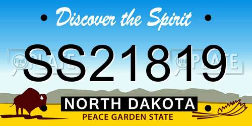 SS21819 North Dakota License Plate