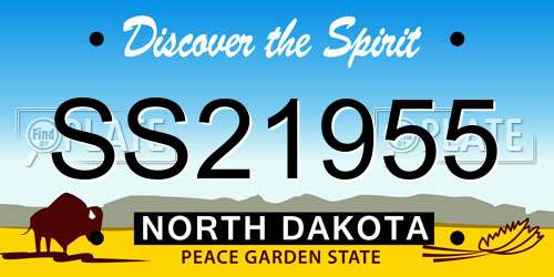 SS21955 North Dakota License Plate