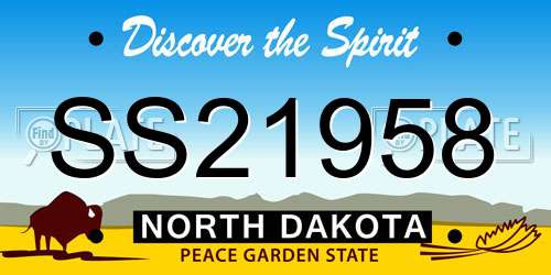 SS21958 North Dakota License Plate