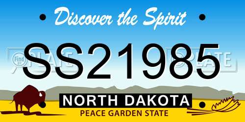 SS21985 North Dakota License Plate