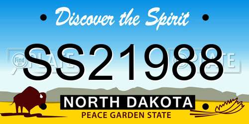 SS21988 North Dakota License Plate