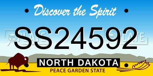 SS24592 North Dakota License Plate