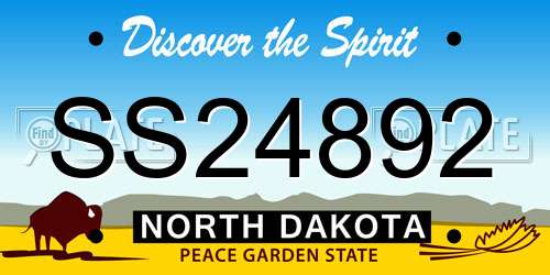 SS24892 North Dakota License Plate