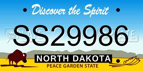 SS29986 North Dakota License Plate