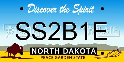 SS2B1E North Dakota License Plate