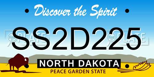 SS2D225 North Dakota License Plate
