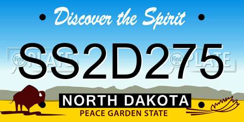 SS2D275 North Dakota License Plate