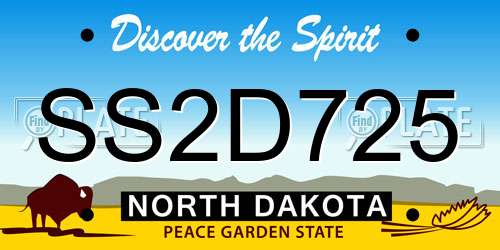 SS2D725 North Dakota License Plate
