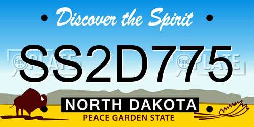 SS2D775 North Dakota License Plate