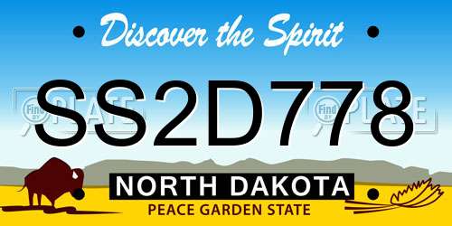 SS2D778 North Dakota License Plate