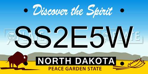 SS2E5W North Dakota License Plate