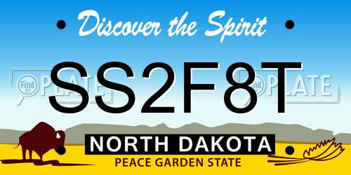 SS2F8T North Dakota License Plate