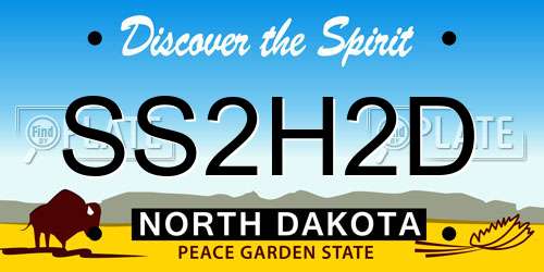 SS2H2D North Dakota License Plate