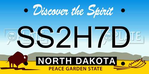 SS2H7D North Dakota License Plate