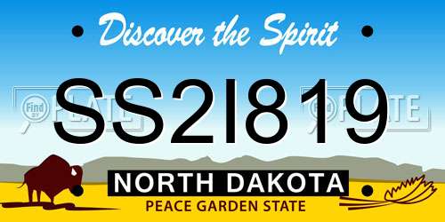 SS2I819 North Dakota License Plate