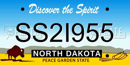 SS2I955 North Dakota License Plate