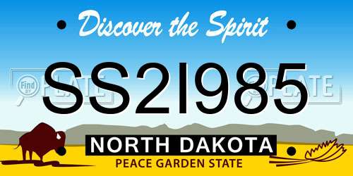 SS2I985 North Dakota License Plate