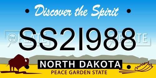 SS2I988 North Dakota License Plate